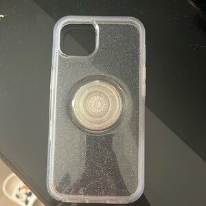 iPhone 13 glitter phone case with pop socket
